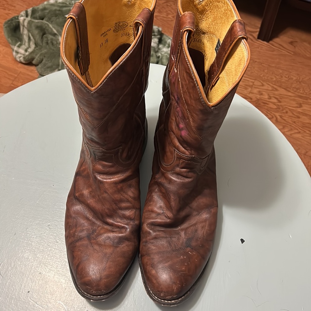 Justin Cow Hide Roper Toe Boots - Picture 2 of 4